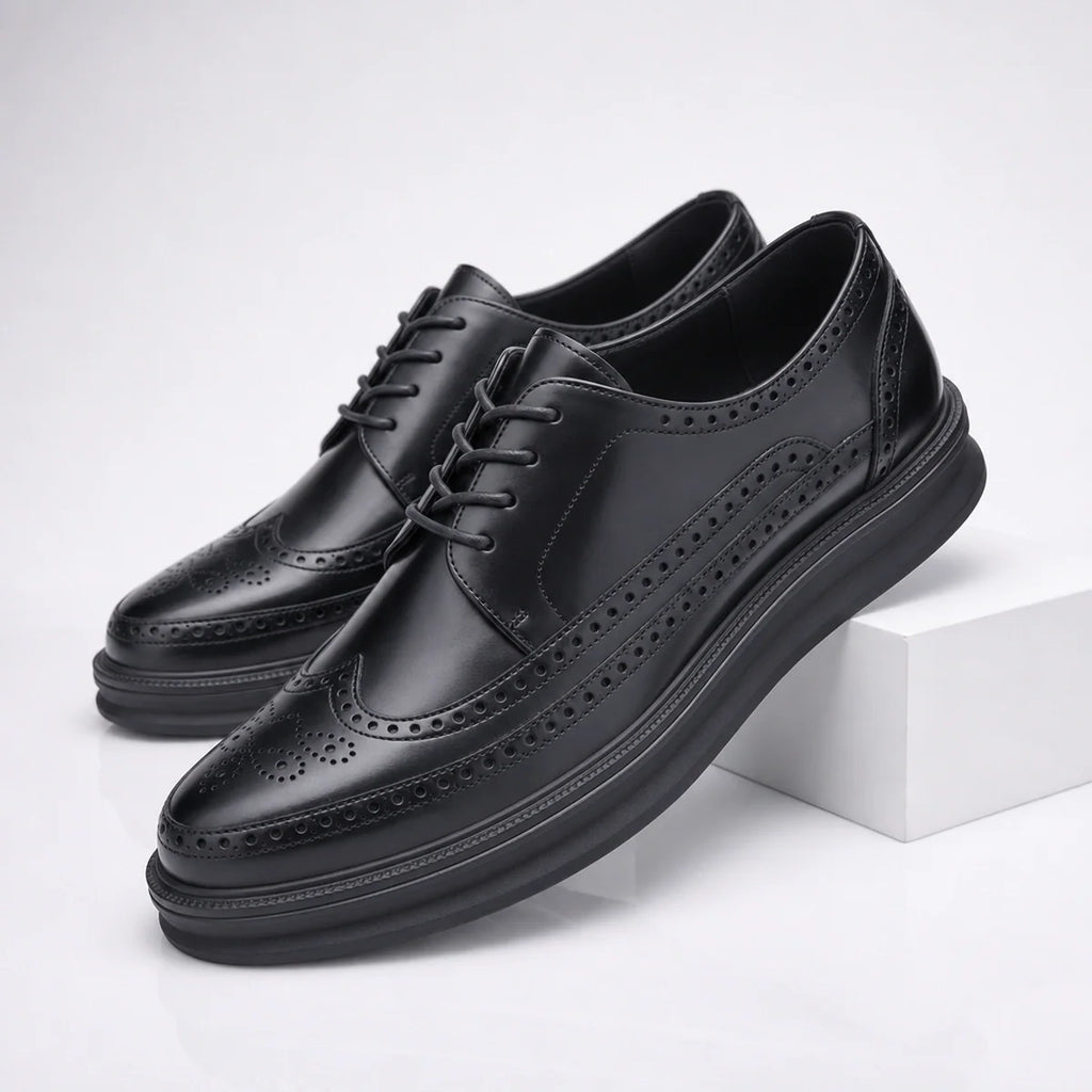 Men's Brogue Trainers- Wingtip Lace-Up Shoes