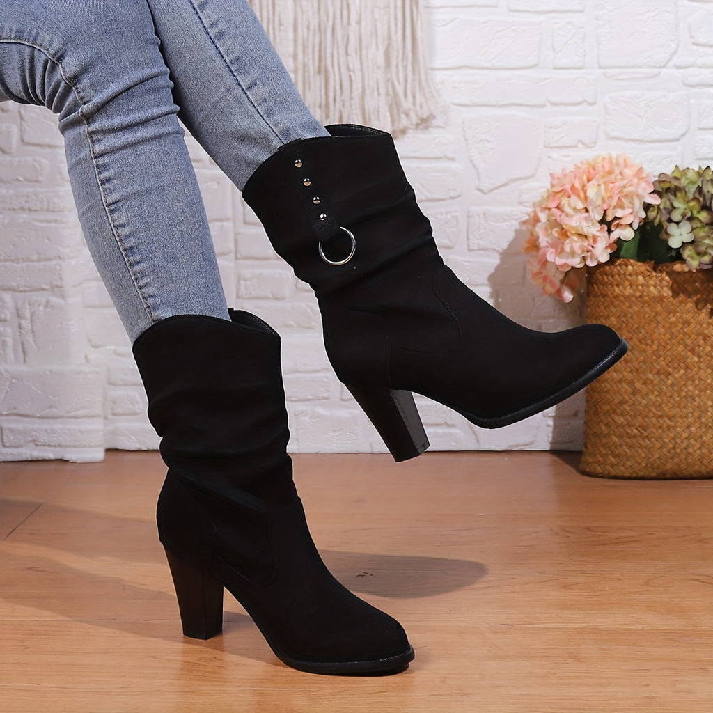 Women's Western Ankle Boots - Slouch Shaft