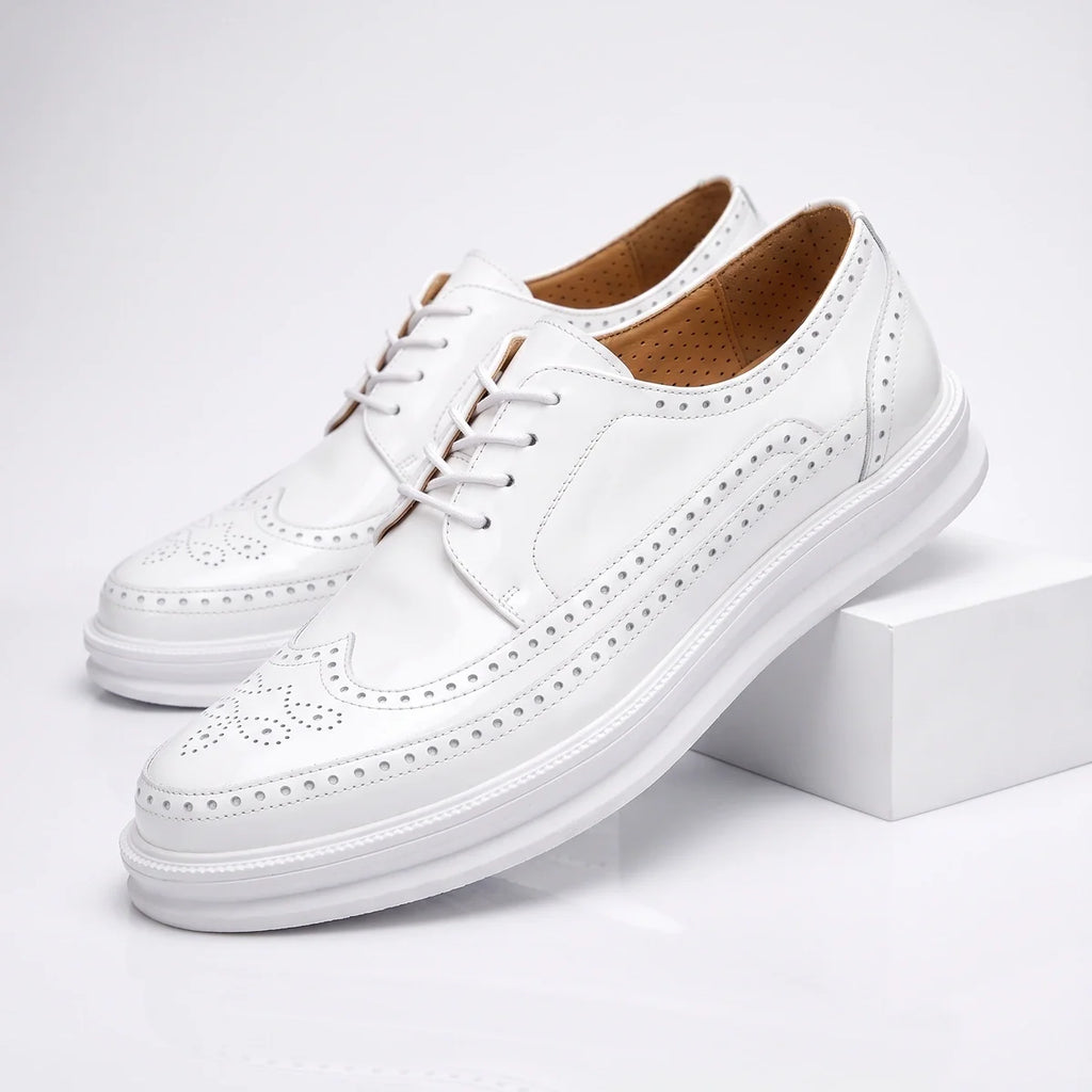 Men's Brogue Trainers- Wingtip Lace-Up Shoes