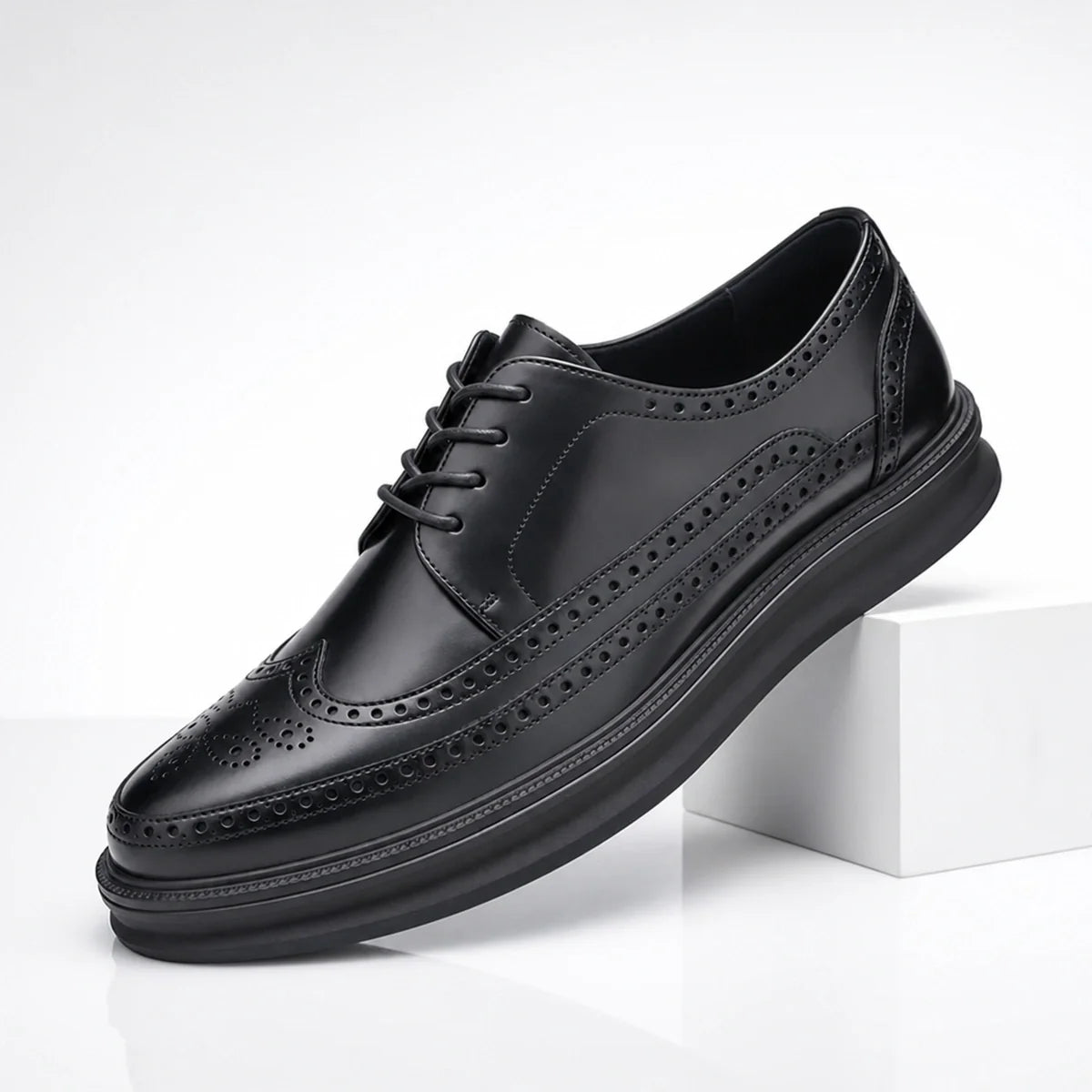 Men's Brogue Trainers- Wingtip Lace-Up Shoes