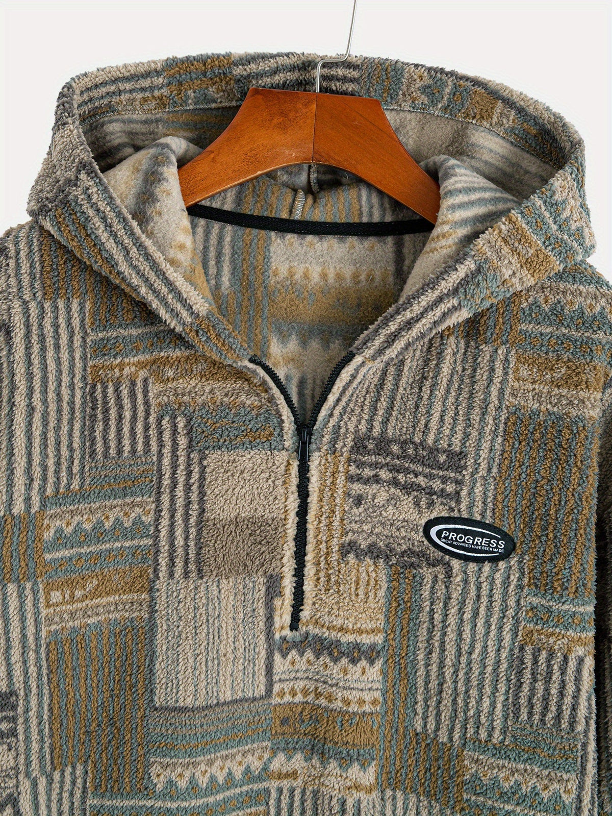 Men's Patterned Quarter-Zip Jumper