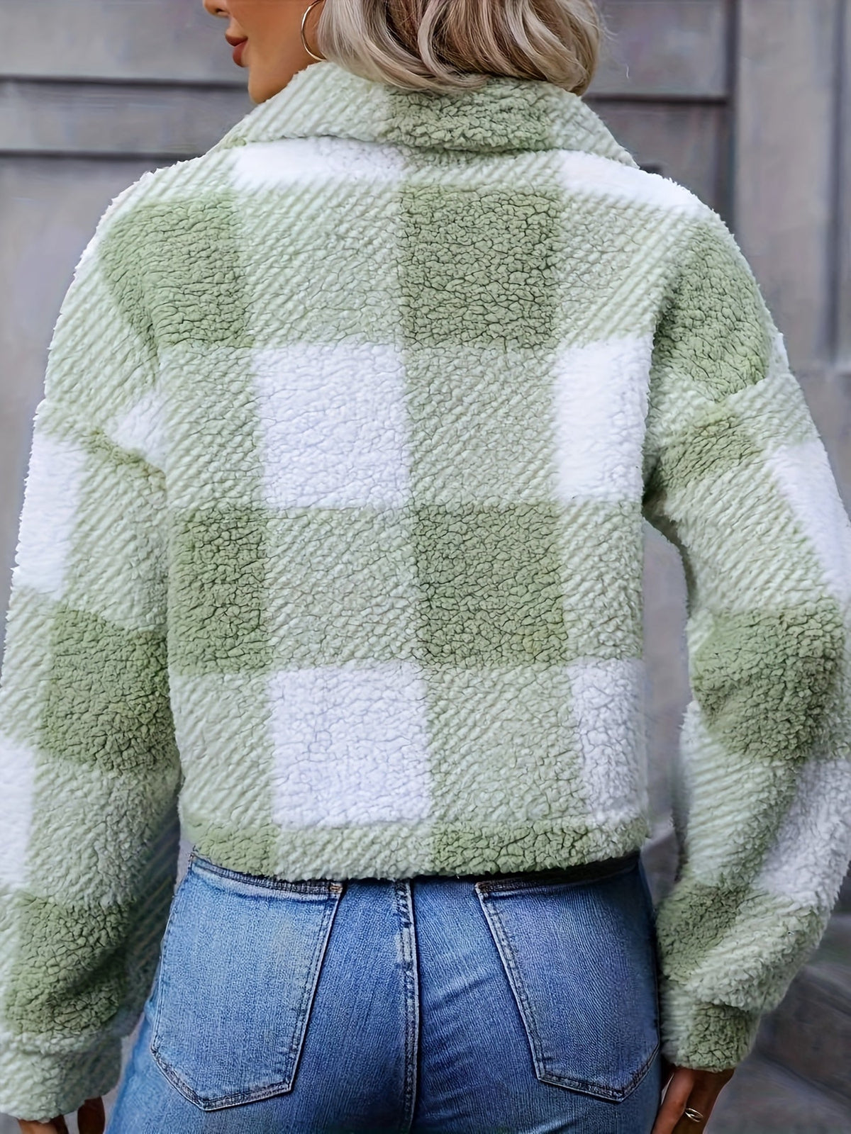Women's Cropped Check Jacket