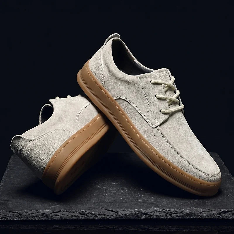 Men's Low-Top Trainers- Suede-Look Upper and Gum-Tone Sole