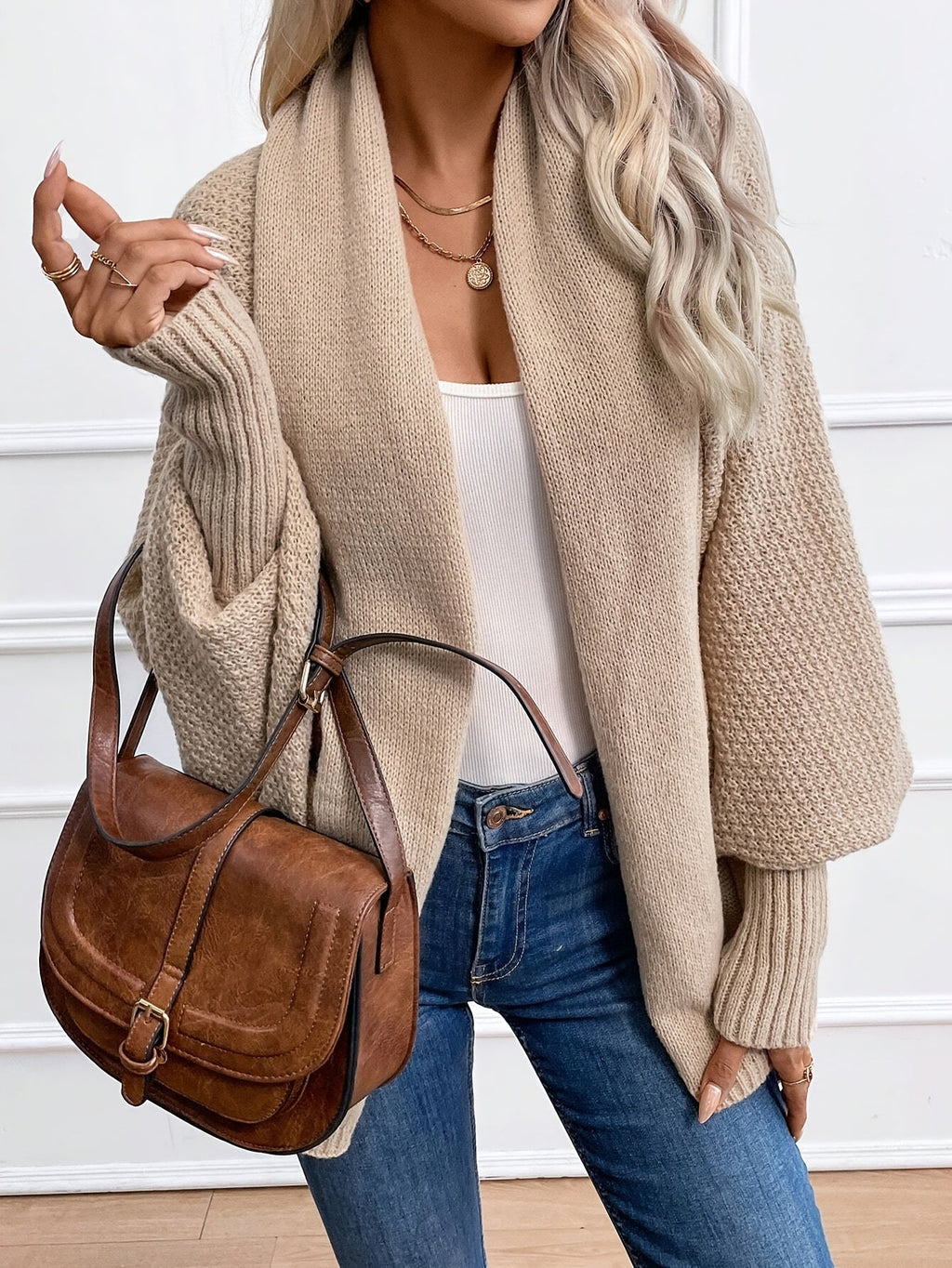 Women's Batwing Cardigan - Open Front