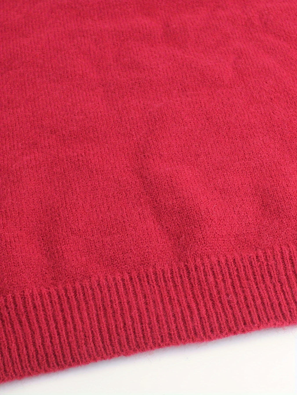 Women's Ribbed Jumper - Striped Cuffs
