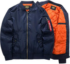 Men's Quilted Bomber Jacket - Zip-Front Winter Coat