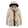 Men's Zip-Front Jacket- Button Placket and Stand Collar