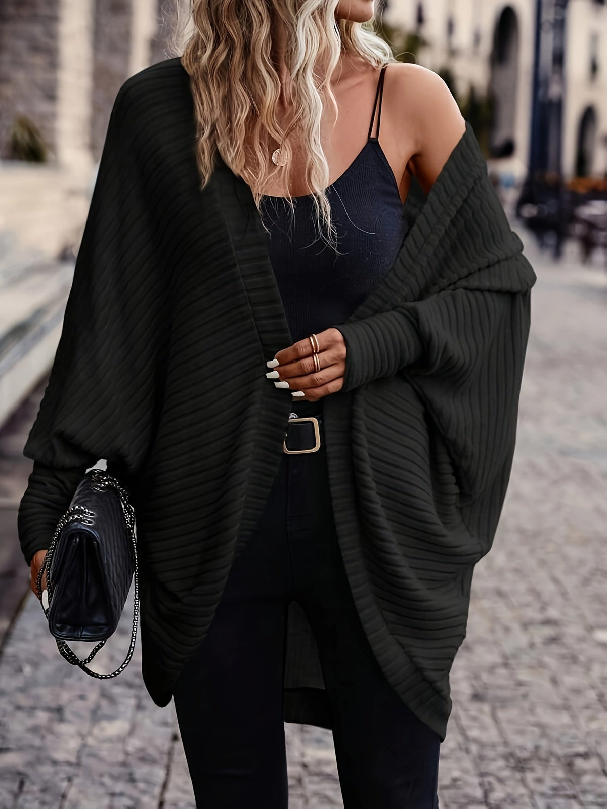 Women's Long Open-Front Cardigan - Relaxed Fit