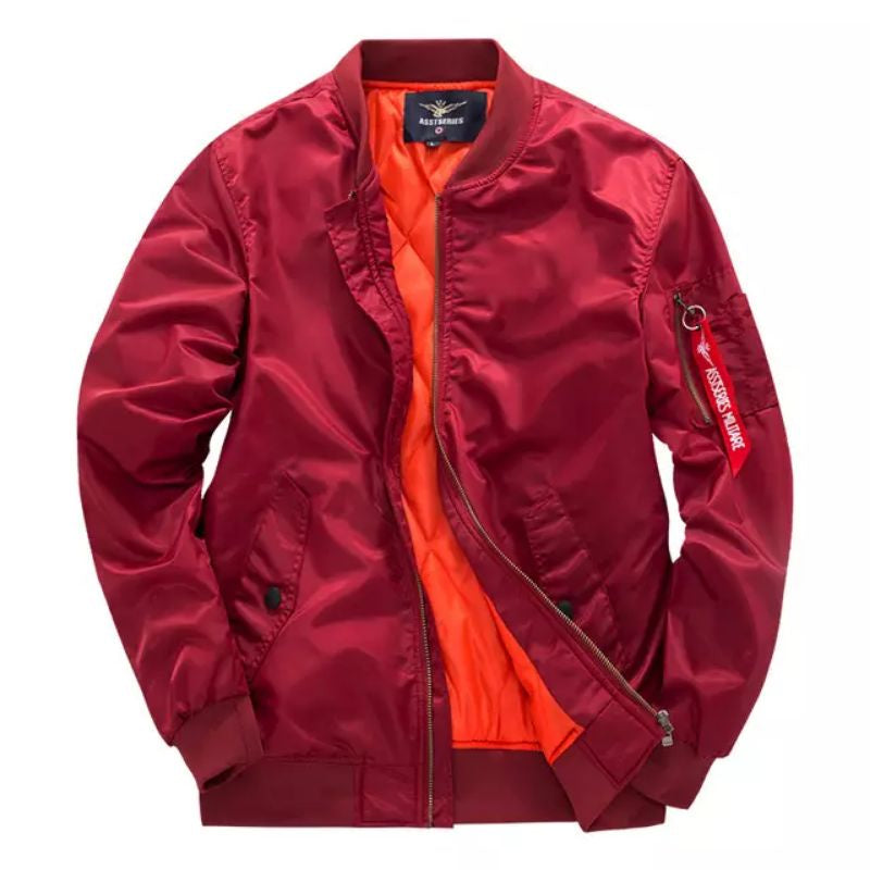 Men's Quilted Bomber Jacket - Zip-Front Winter Coat