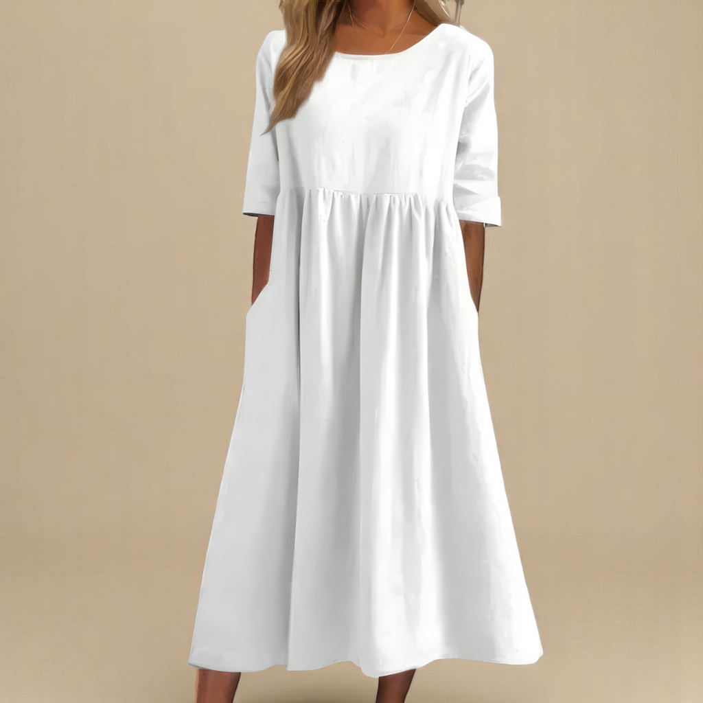 Miranda | Women's Mid-Sleeve Midi Dress
