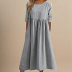 Miranda | Women's Mid-Sleeve Midi Dress