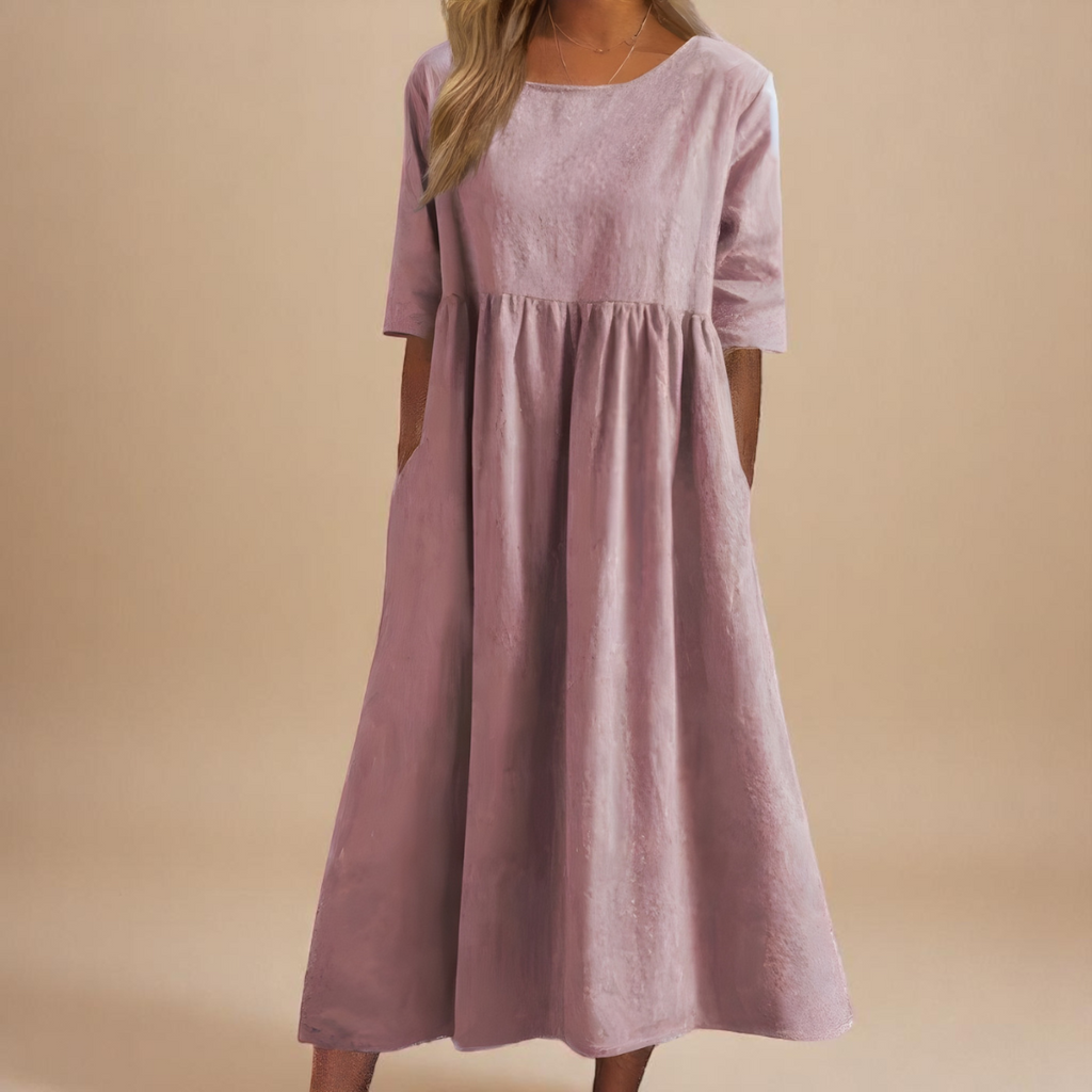 Miranda | Women's Mid-Sleeve Midi Dress