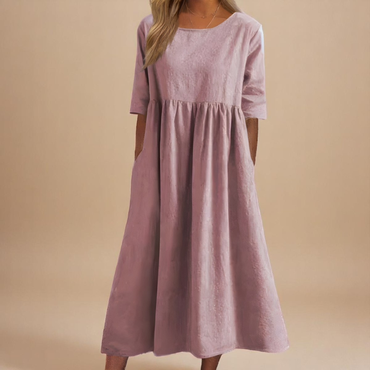 Miranda | Women's Mid-Sleeve Midi Dress
