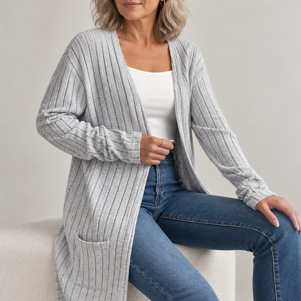 Women's Ribbed Cardigan- Open Front – main product image