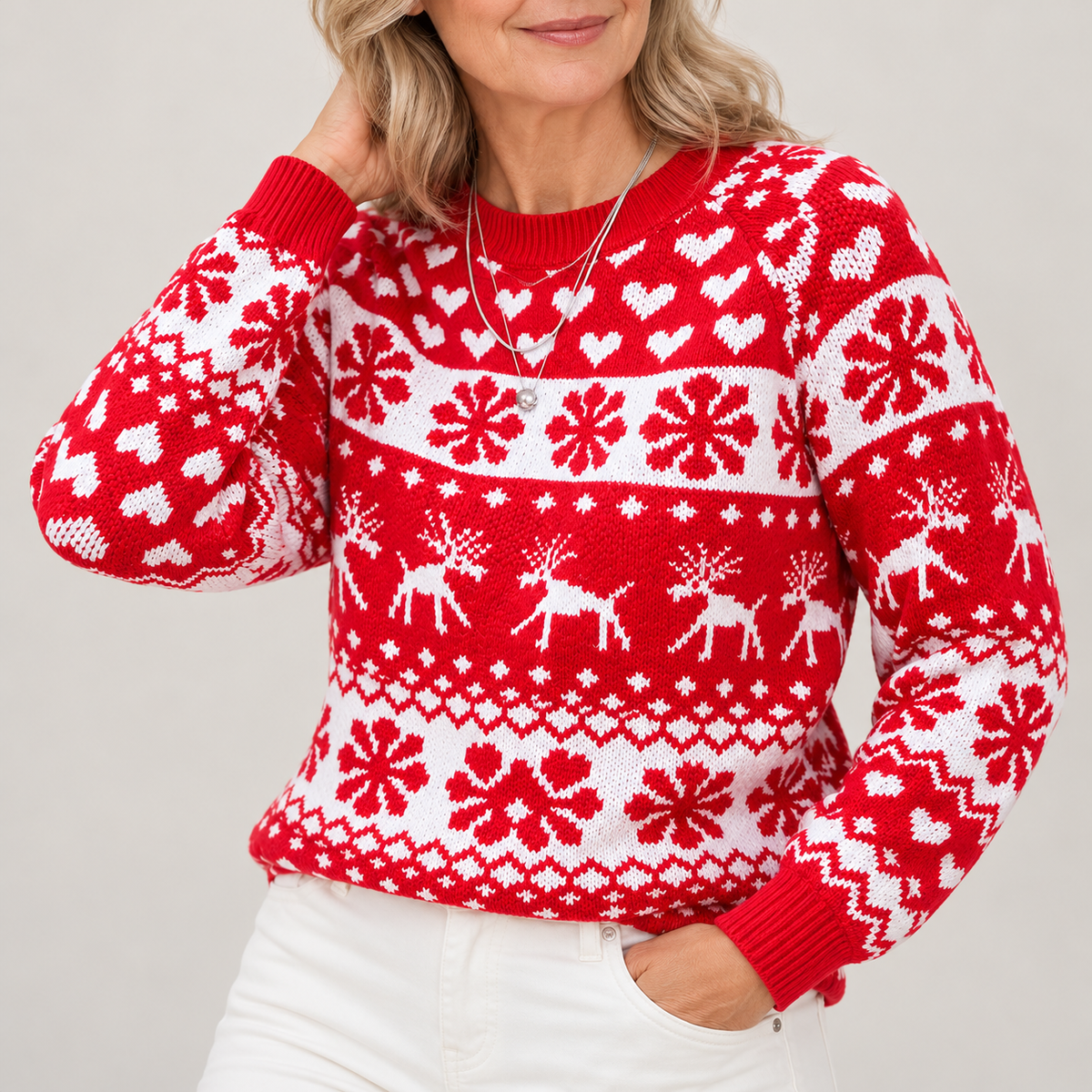 Women's Fair Isle Jumper- Festive Pattern – main product image