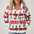 Women's Christmas Hooded Cardigan- Zip Front – main product image