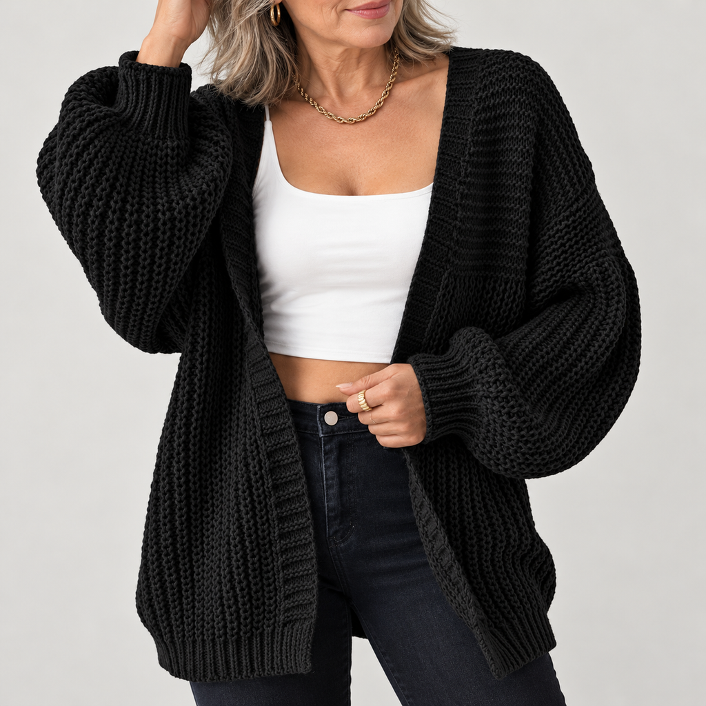 Women's Chunky-Knit Cardigan- Open Front – main product image