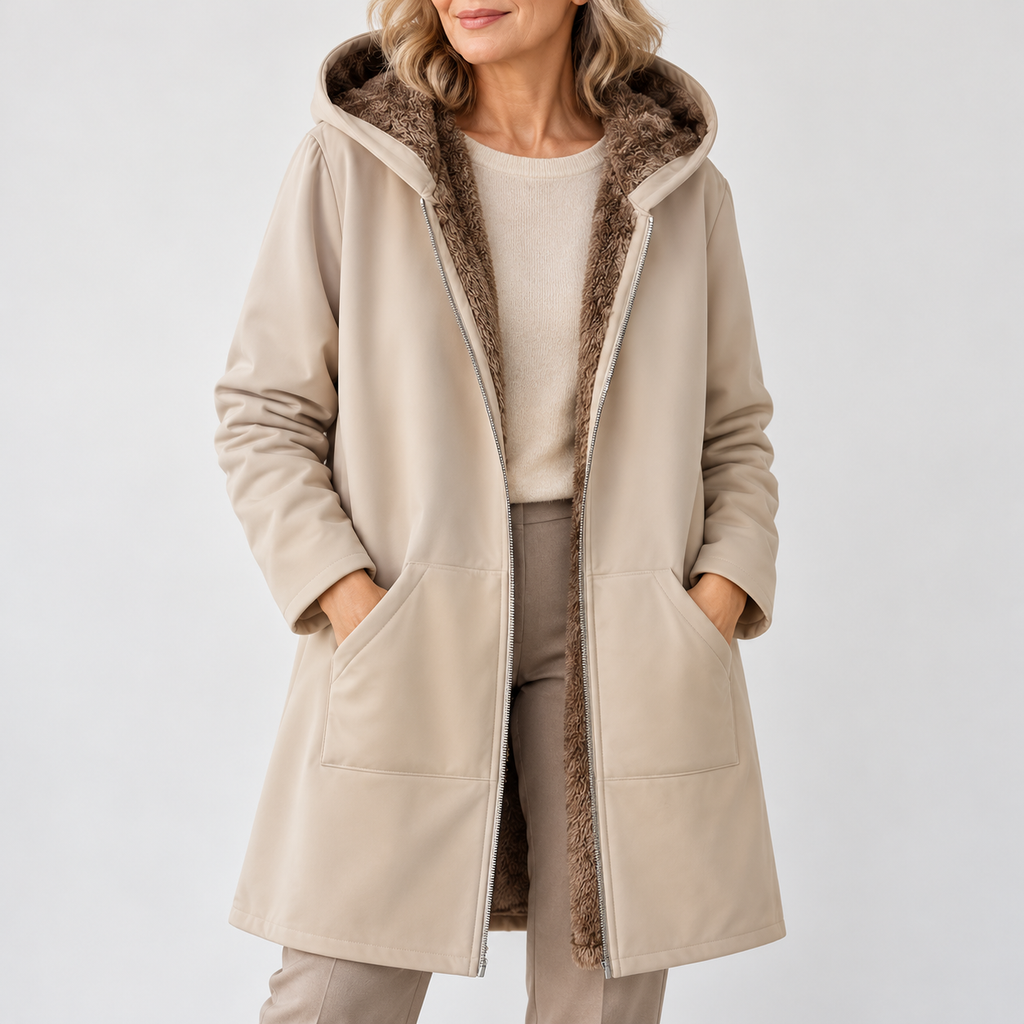 Women's Hooded Longline Coat – main product image