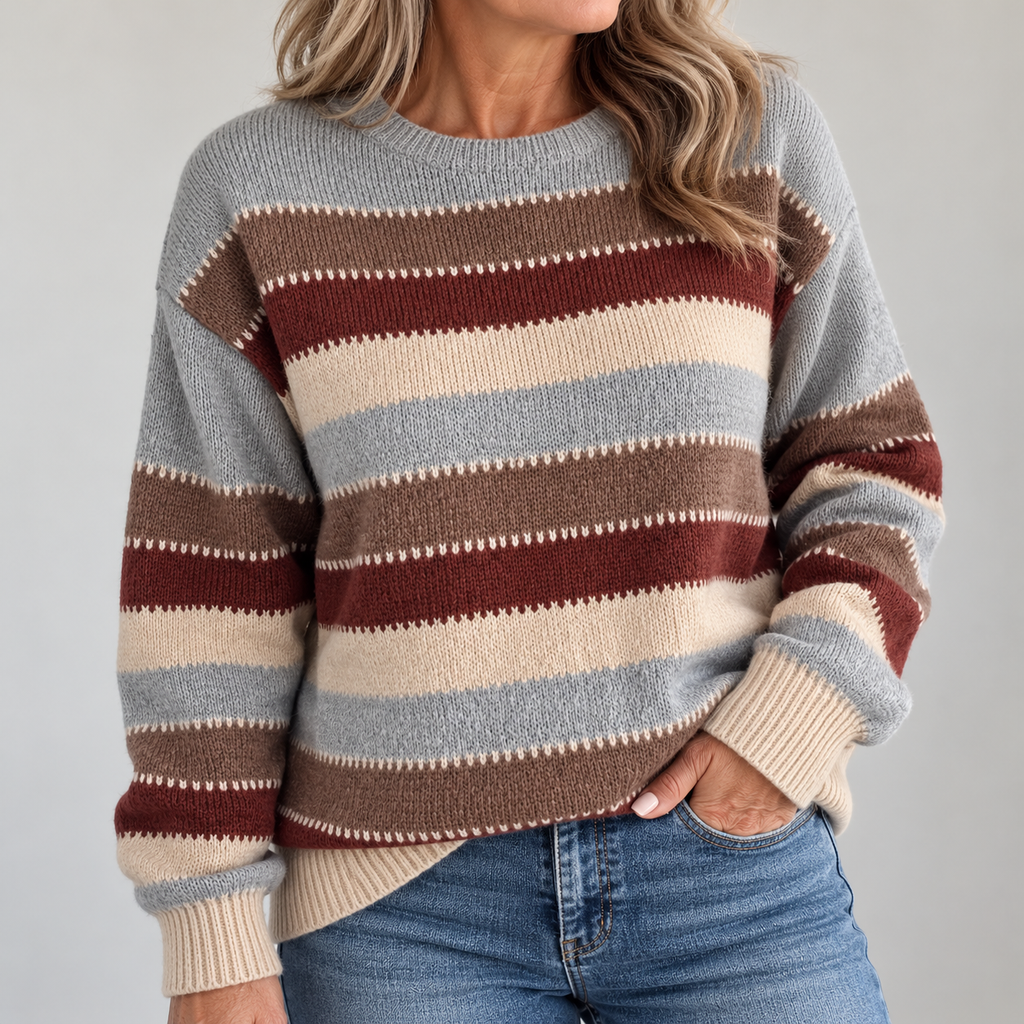 Women's Striped Jumper- Round Neck Knitwear – main product image