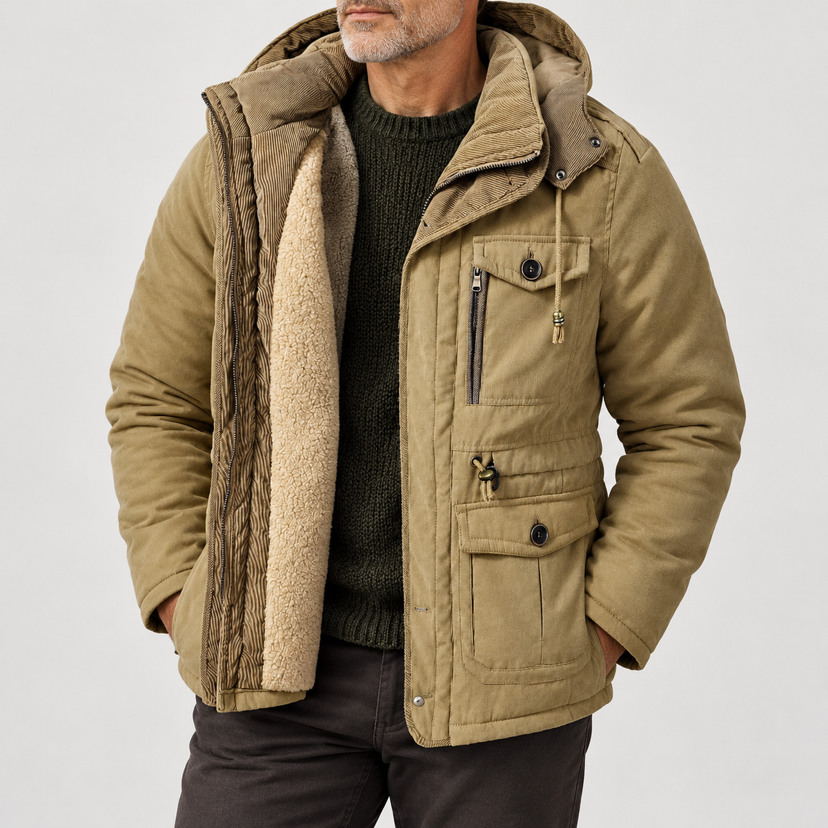 Men's Hooded Winter Parka- Insulated Long Coat – main product image