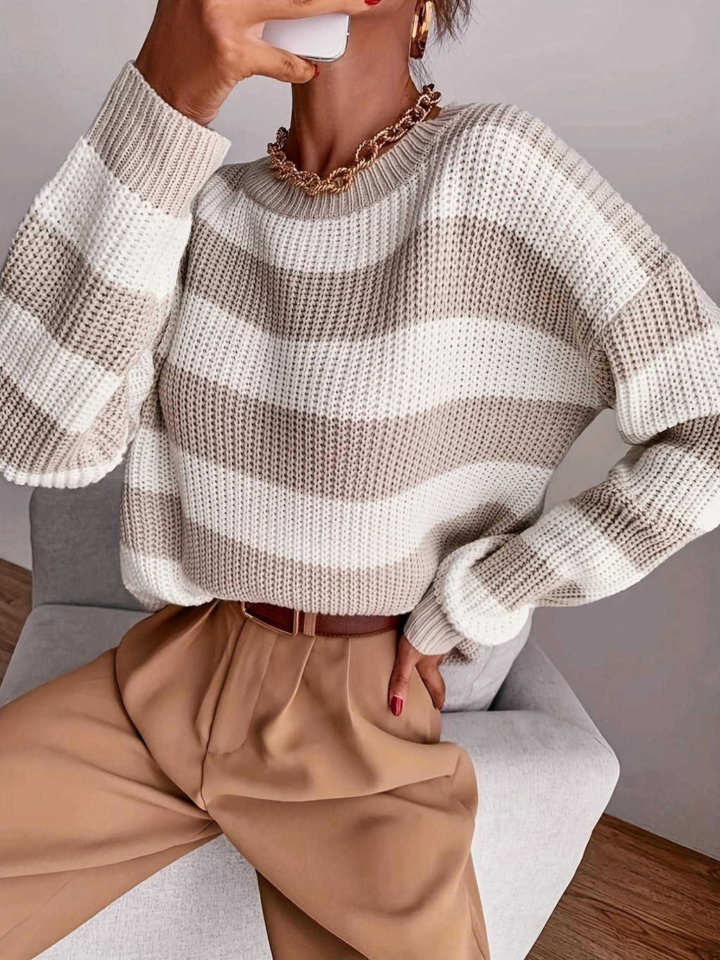Women's Striped Jumper - Relaxed Fit