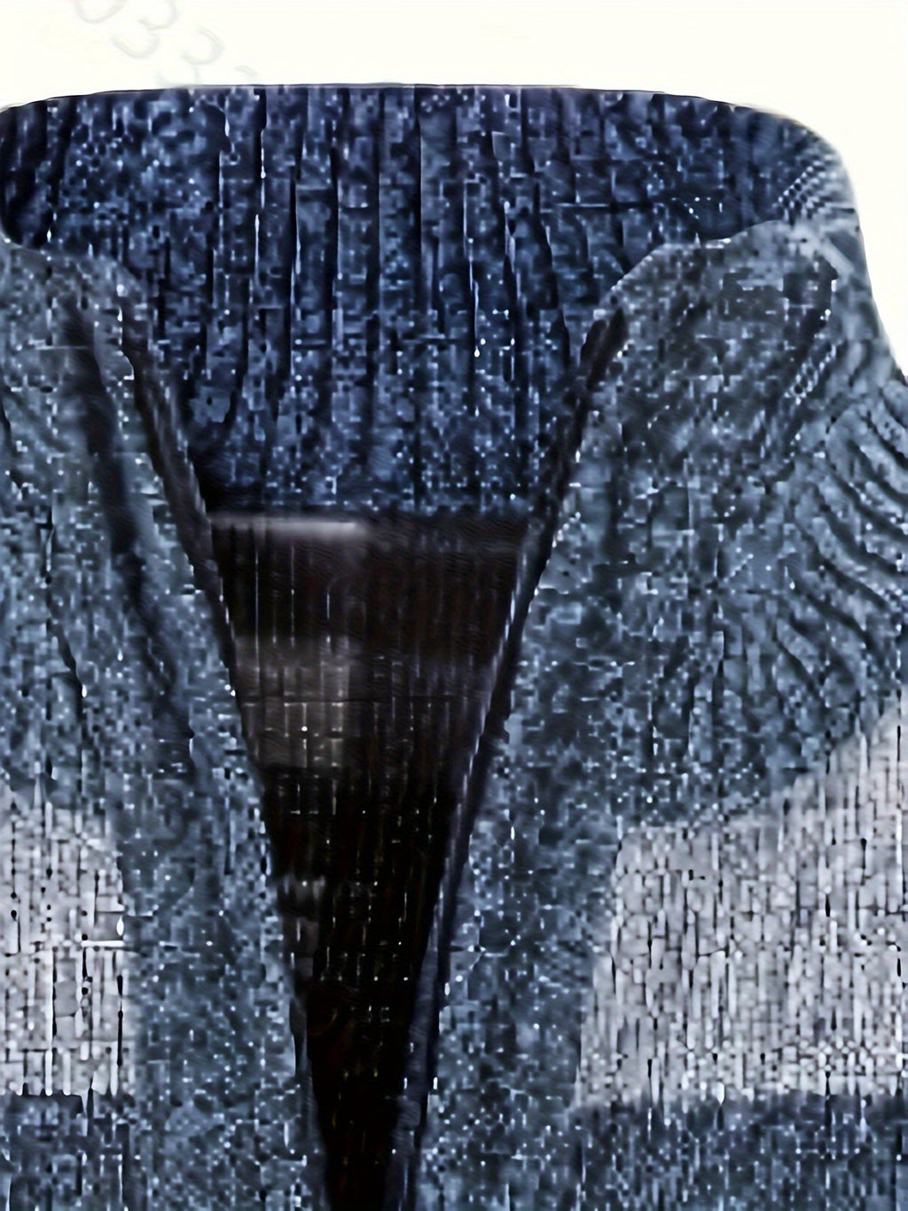 Men's Patterned Cardigan - Full-Zip Stand-Collar Knitwear