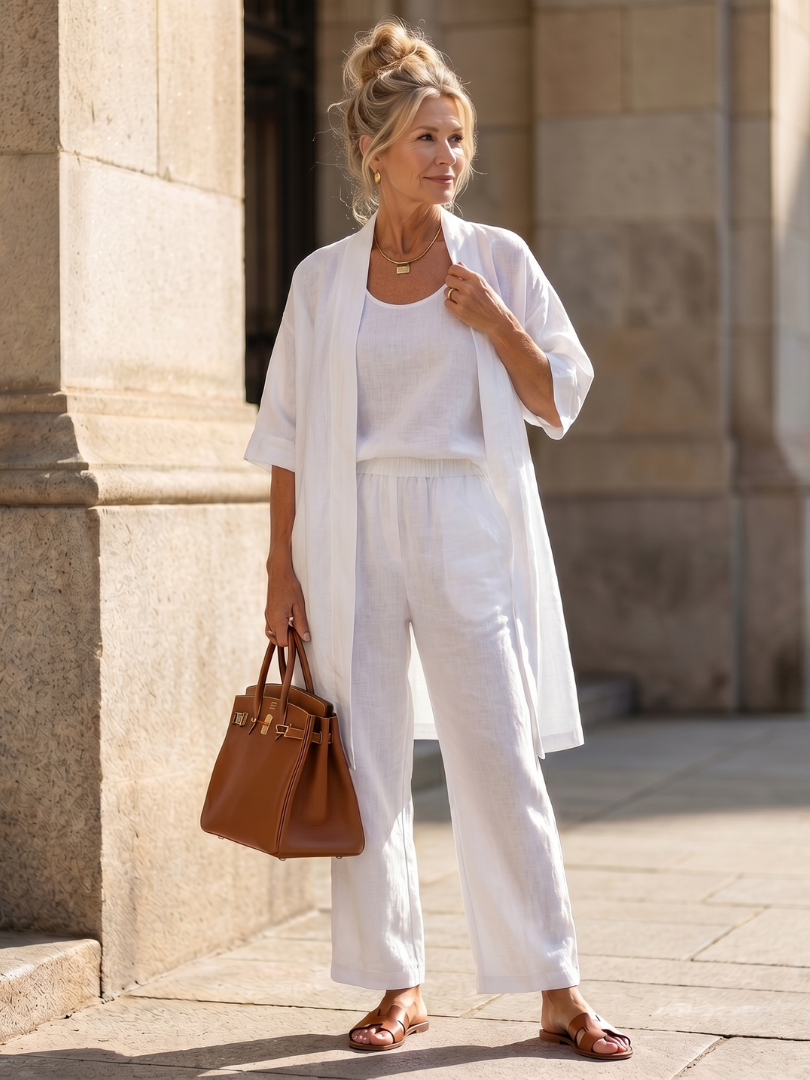Women's Three-Piece Trouser Set- Relaxed Fit