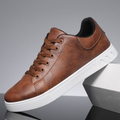 Men's Low-Top Sneakers - Lace-Up Contrast-Sole Shoes