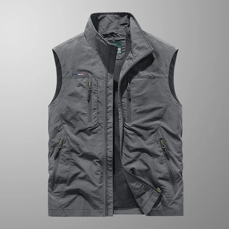 Men's Zip-Up Gilet - Stand-Collar Outdoor Vest