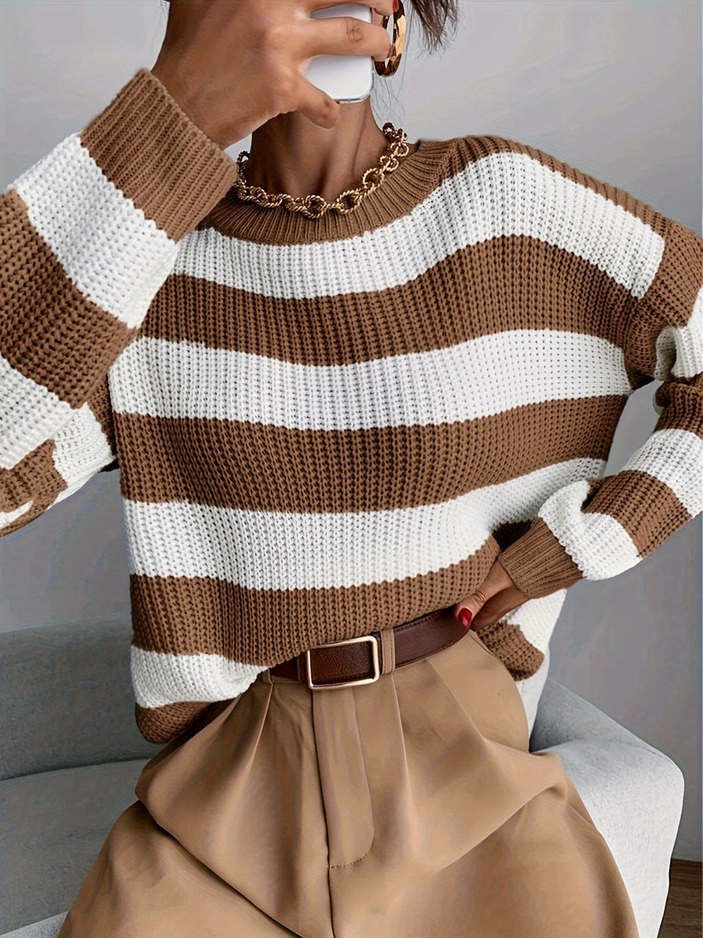 Women's Striped Jumper - Relaxed Fit