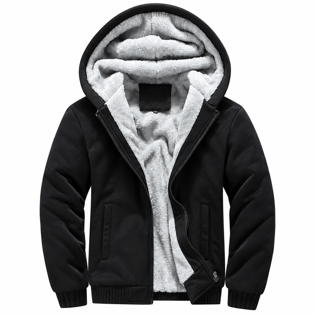 Men's Lined Zip Hoodie- Hooded Patchwork Layer