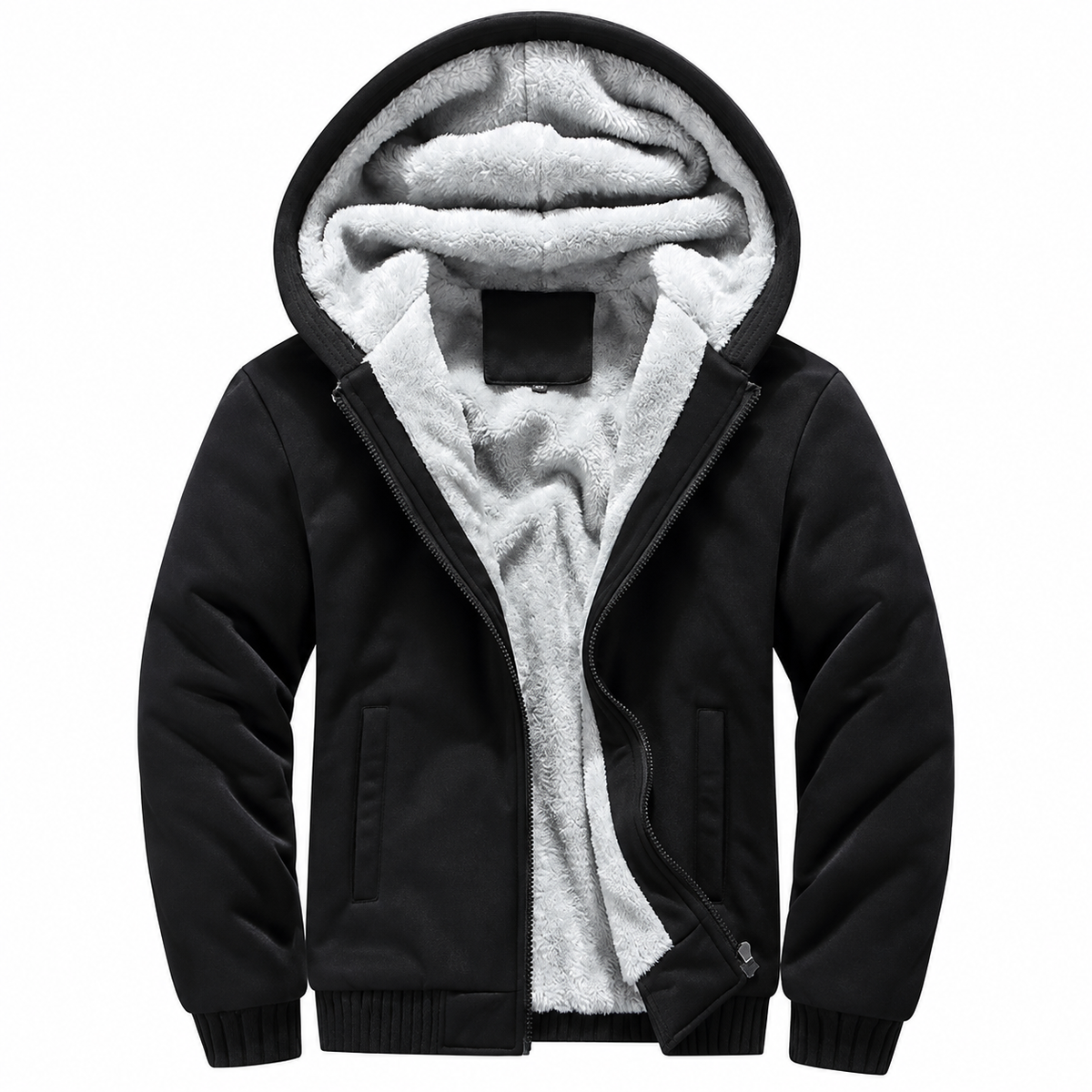 Men's Lined Zip Hoodie- Hooded Patchwork Layer