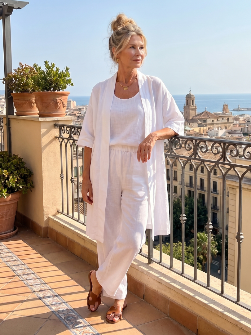 Women's Three-Piece Trouser Set- Relaxed Fit