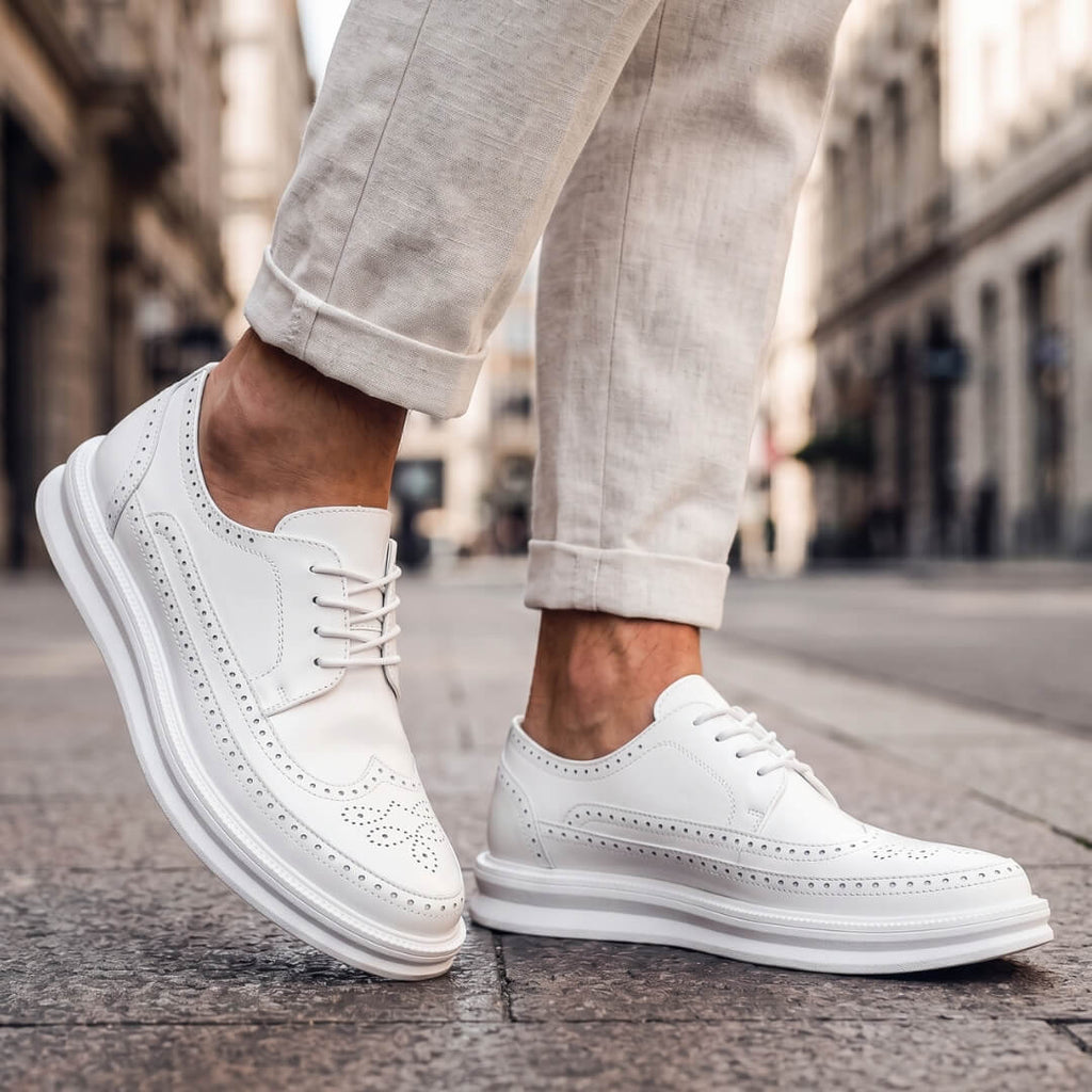 Men's Brogue Trainers- Wingtip Lace-Up Shoes
