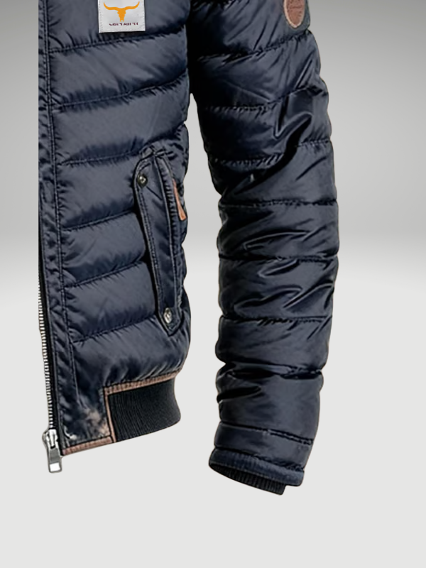 Men's Quilted Jacket - Stand-Collar Zip-Up Outerwear