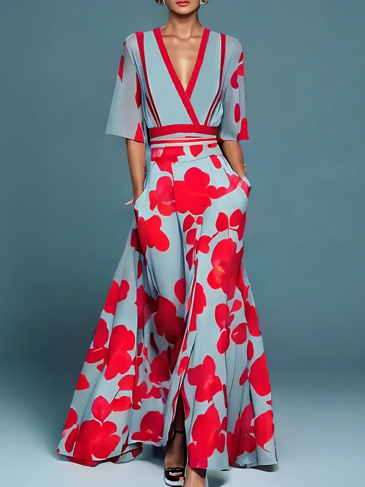 Maine | Floral V-Neck Maxi Dress