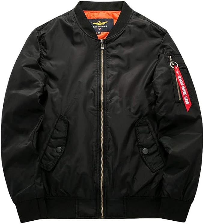 Men's Quilted Bomber Jacket - Zip-Front Winter Coat
