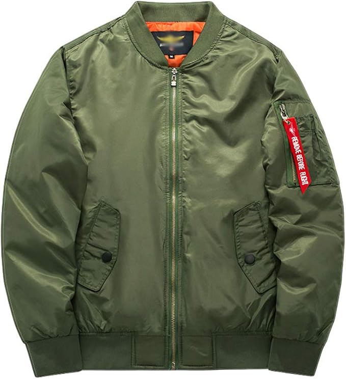 Men's Quilted Bomber Jacket - Zip-Front Winter Coat