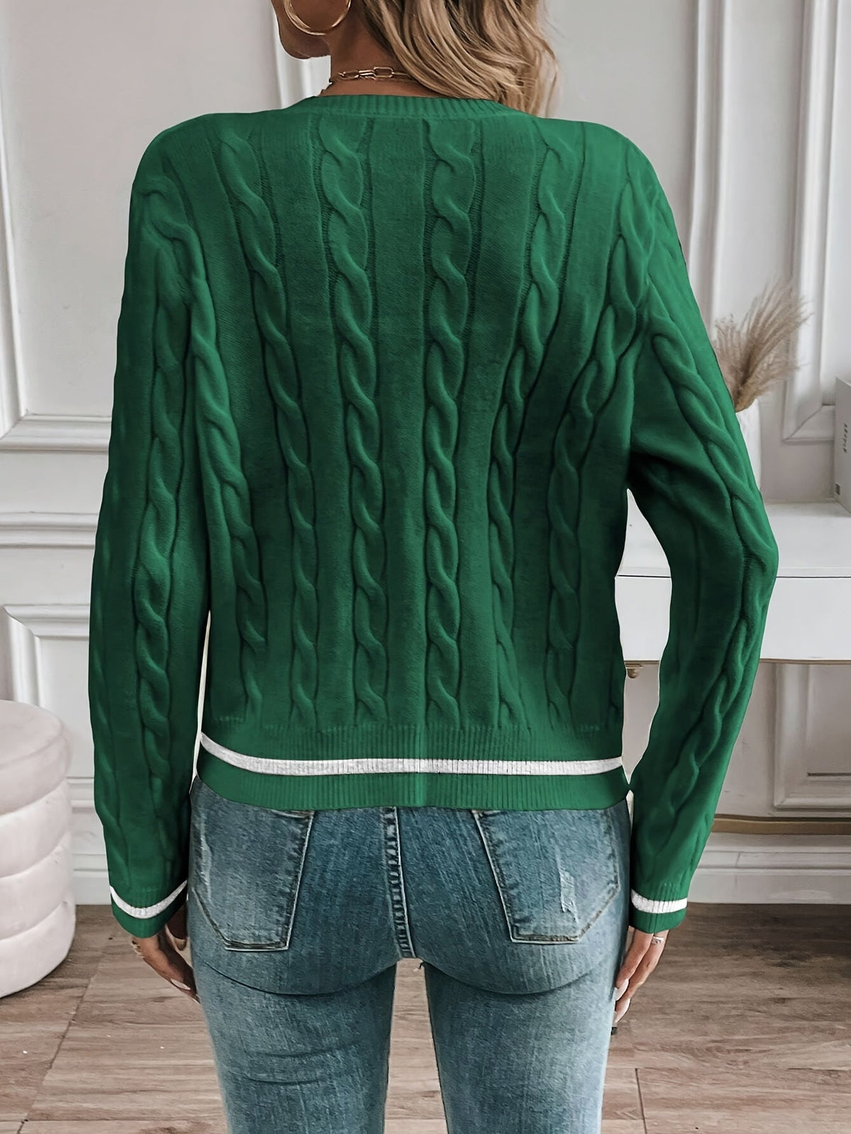 Women's Cable-Knit Cardigan - Button Front