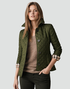 Women's Quilted Jacket - Button-Front Mid-Season Coat