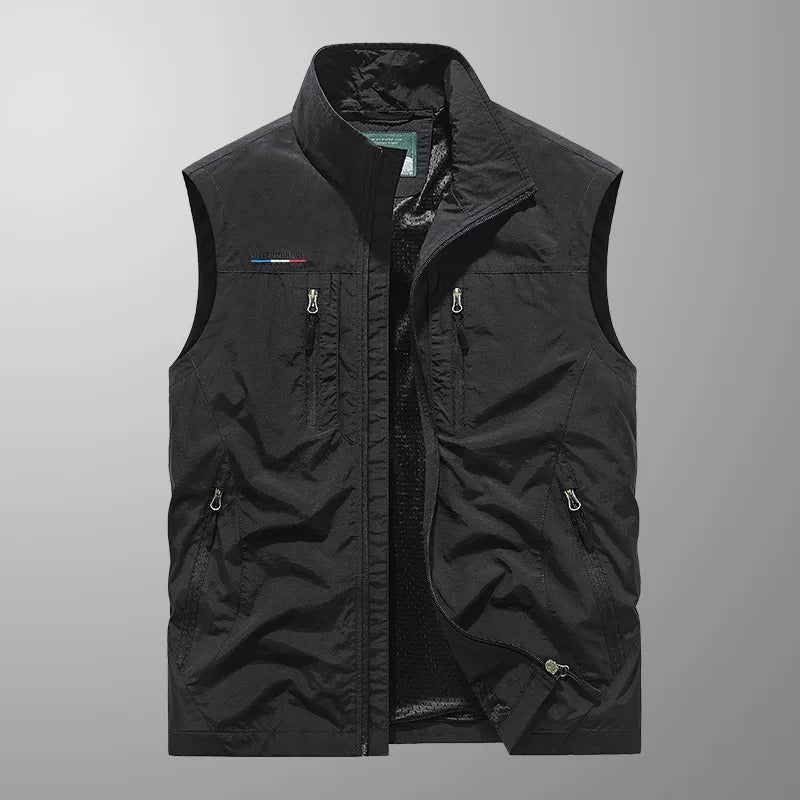 Men's Zip-Up Gilet - Stand-Collar Outdoor Vest