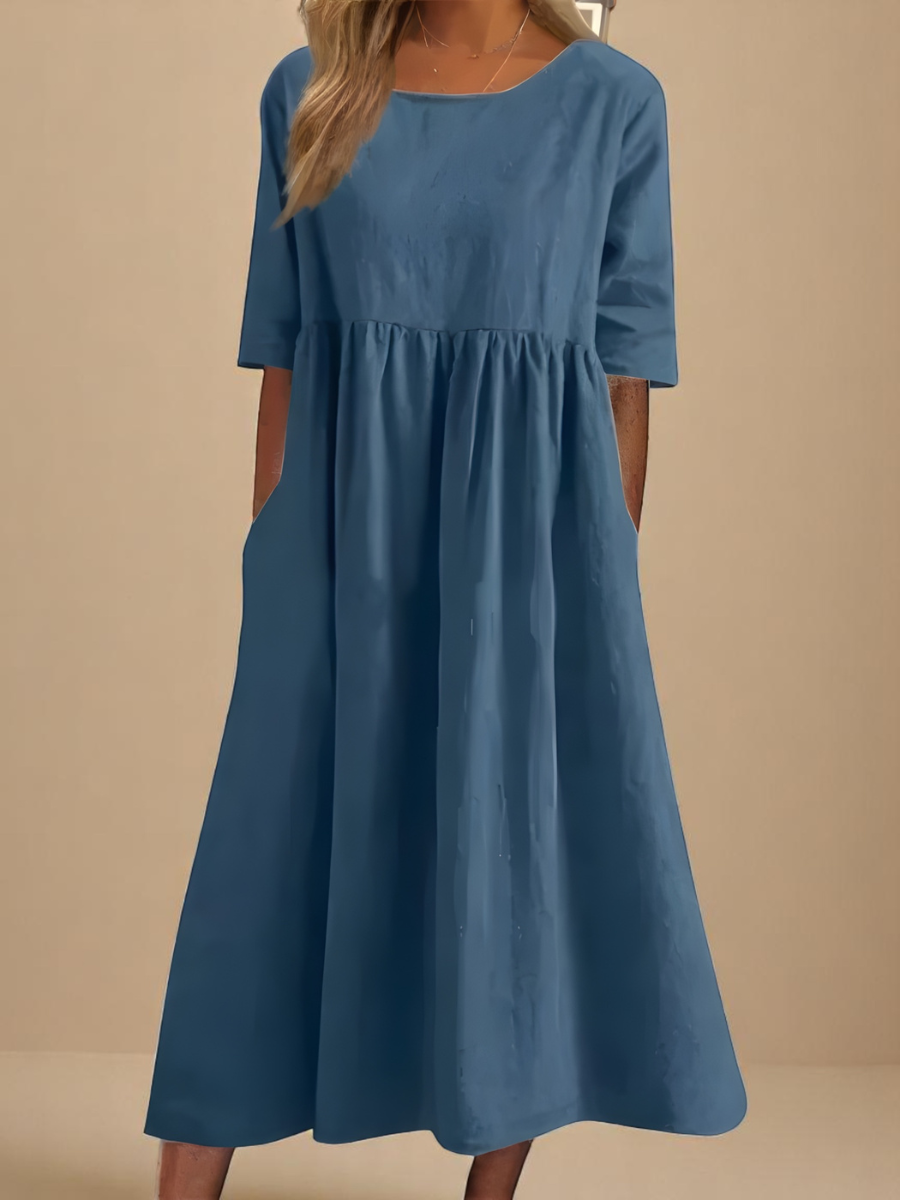 Miranda | Women's Mid-Sleeve Midi Dress