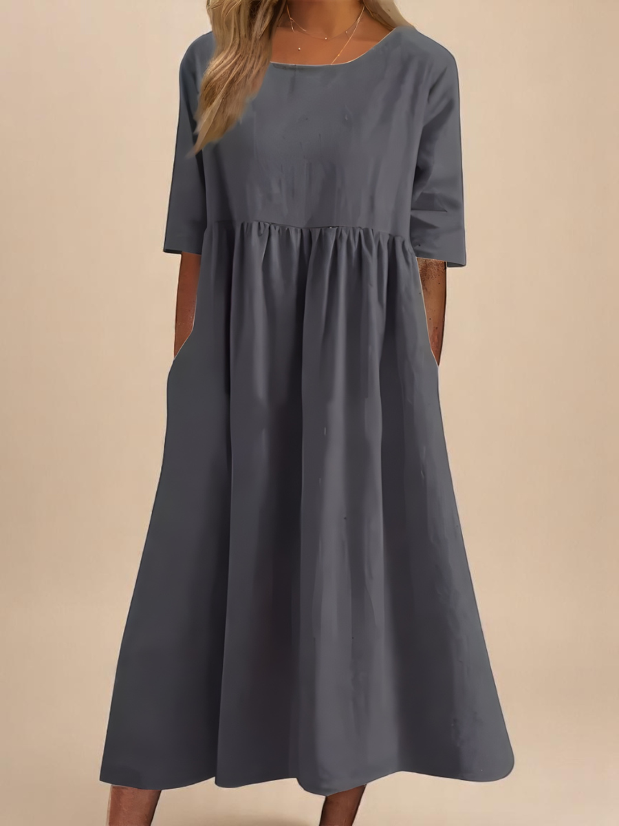 Miranda | Women's Mid-Sleeve Midi Dress