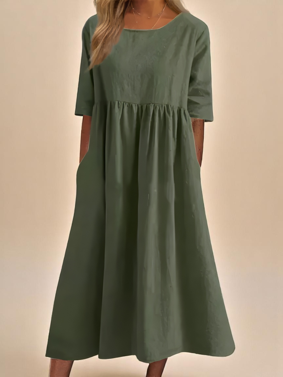 Miranda | Women's Mid-Sleeve Midi Dress