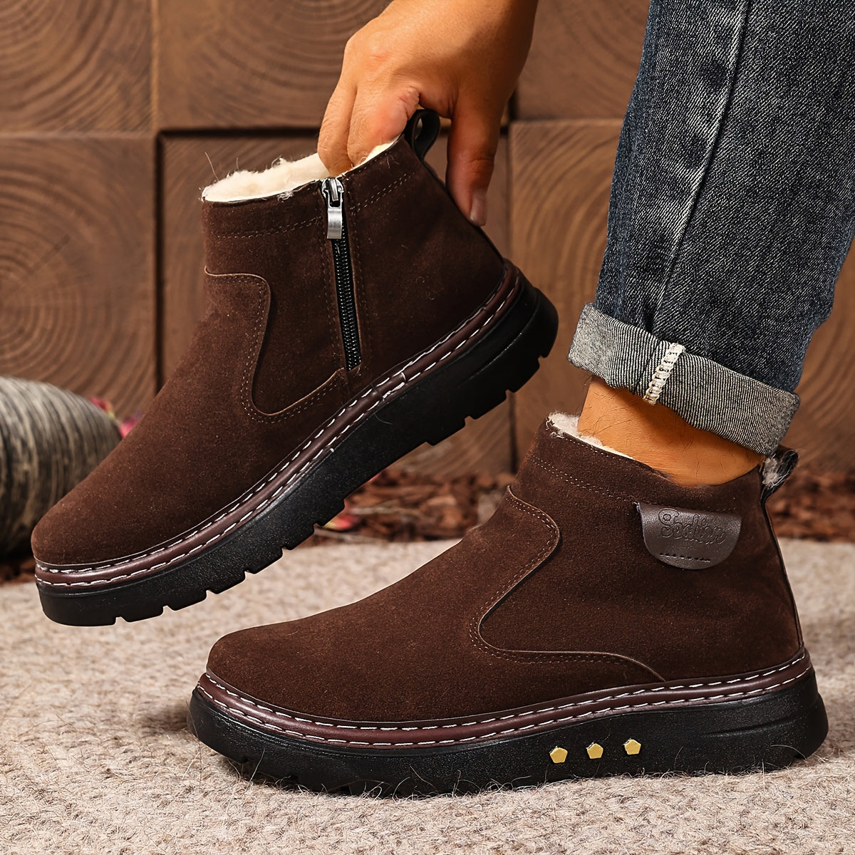 Men's Winter Ankle Boots - Low-Cut Style