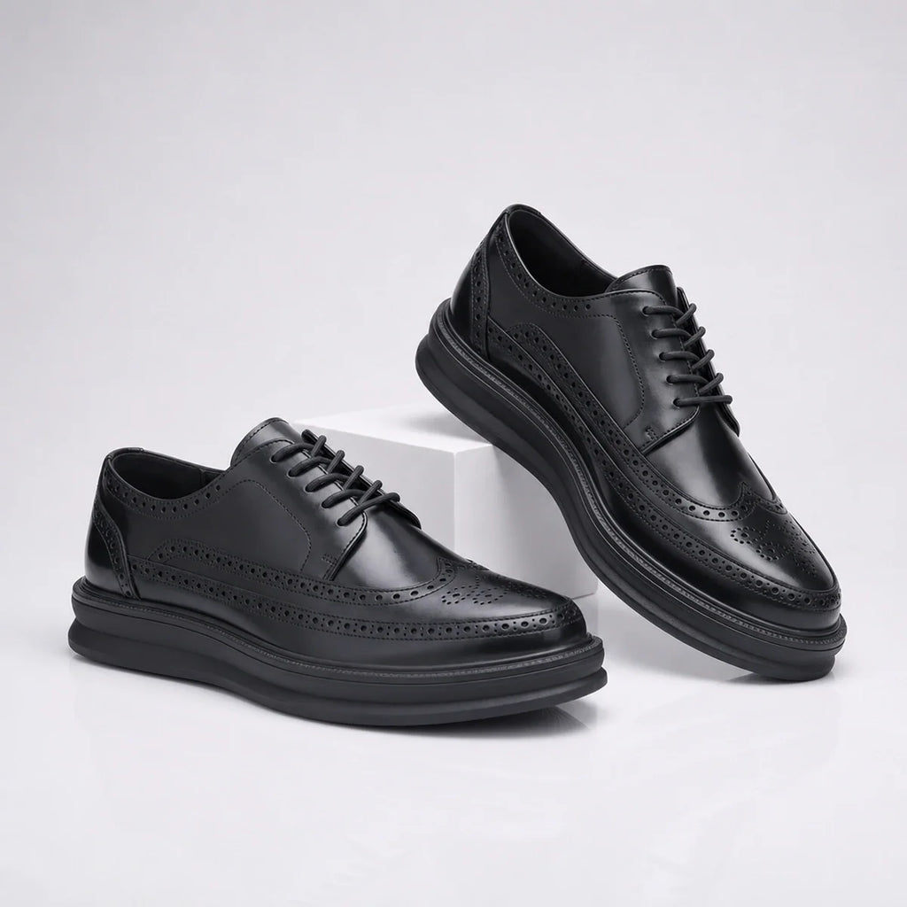 Men's Brogue Trainers- Wingtip Lace-Up Shoes