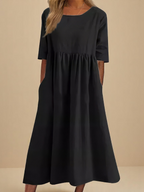 Miranda | Women's Mid-Sleeve Midi Dress
