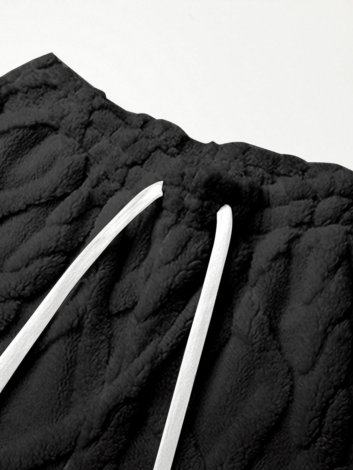 Men's Textured Joggers - Drawstring Cable-Knit Trousers