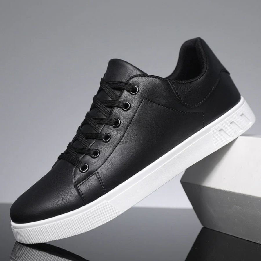 Men's Low-Top Sneakers - Lace-Up Contrast-Sole Shoes