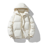 Men's Quilted Puffer Jacket - Hooded Winter Coat